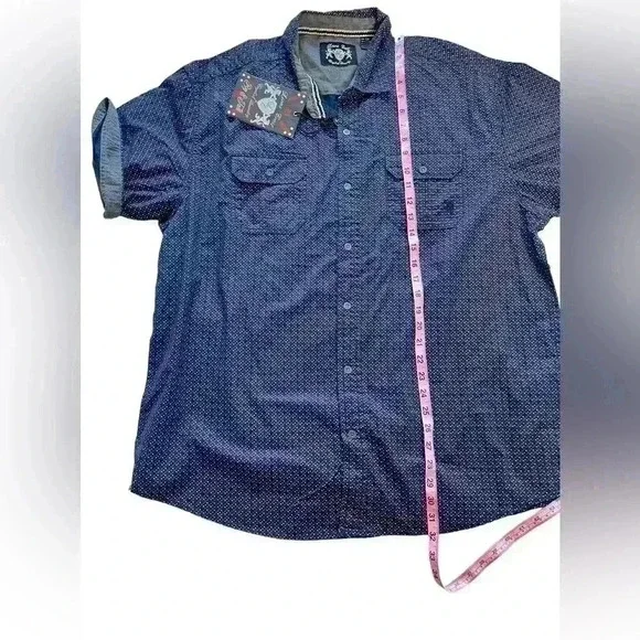 Lions Crest By English Laundry NWT Men’s Button Down Navy Blue Shirt XXL - Picture 6 of 11